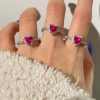 BS9001 ARGENT S925 COEUR DISPO EN PLUSIEURS COLORIS