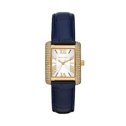 Montre Emery de Michael Kors à trois aiguilles en cuir façon croco, bleu, MK2982 – Image 3
