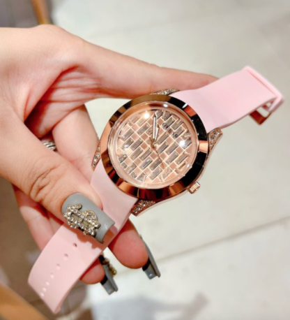 GUESS CLARITY PINK TONE SILICONE STRAP WOMEN’S WATCH - GW0109L2 - – Image 6