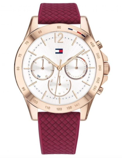 Tommy Hilfiger Haven Quartz White Dial Red Rubber Strap - Montre femme – Image 3