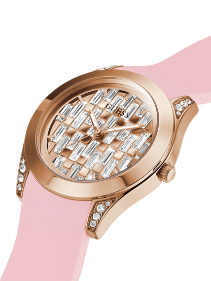 GUESS CLARITY PINK TONE SILICONE STRAP WOMEN’S WATCH - GW0109L2 - – Image 4