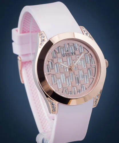 GUESS CLARITY PINK TONE SILICONE STRAP WOMEN’S WATCH - GW0109L2 -